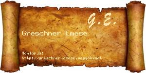 Greschner Emese névjegykártya